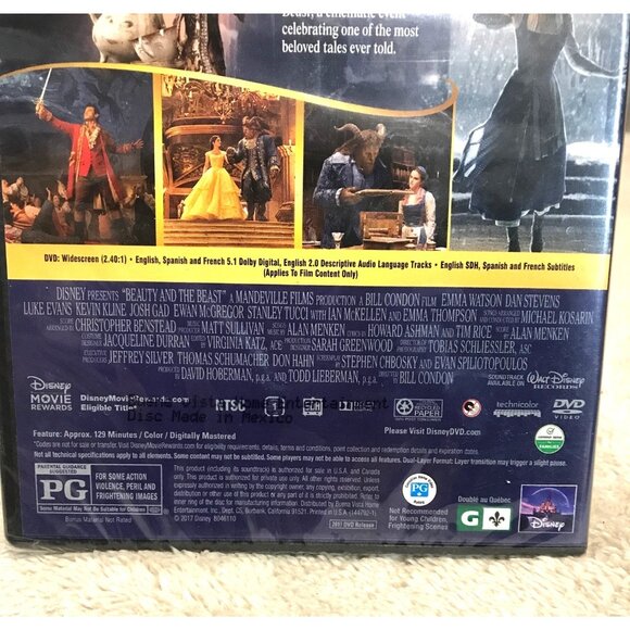 Disney Beauty And The Beast DVD New Sealed With Bonus Feature - Picture 3 of 5